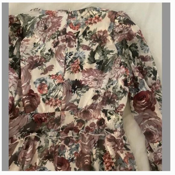 ⭐️ Ruffle Peasant V Neck Hipster Wedding Formal Classy Party Hippie Glam Dress - Picture 8 of 8